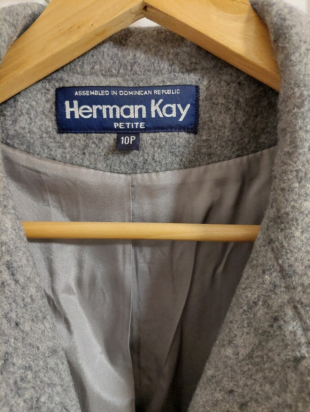 Herman Kay Women's Gray Wool Coat Jacket - Picture 6 of 6
